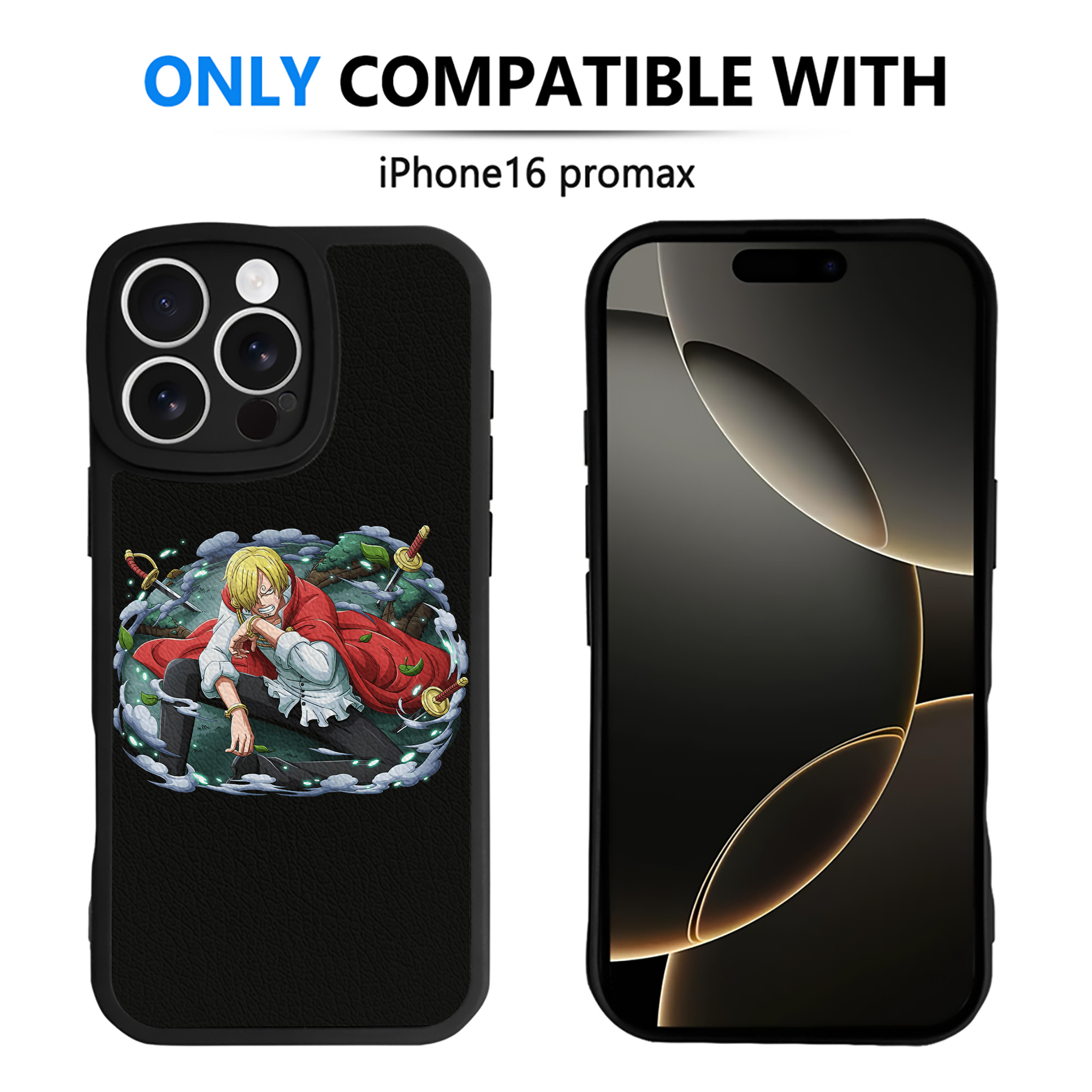 （画像用） ワンピース サンジ ONE PIECE Sanji 【iPhone 16シリーズ対応】シリコンスマホケース（レザー調） 材質：シリコン